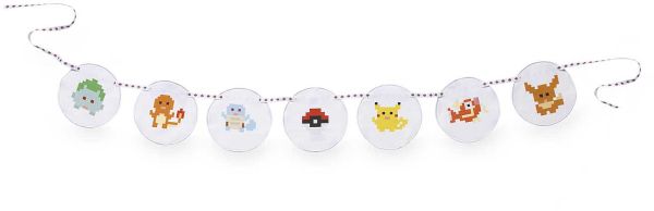 Pokémon - Block Art Party (Generation 1 Kanto Starters) - Wall Banner