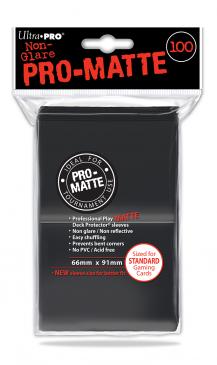 100 lommer -  Ultra Pro - PRO-Matte: Black (sorte) (Høj kvalitet) - Non-Glare - Professional Sleeves #84515