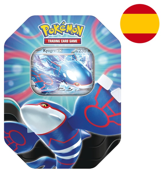 Pokemon Tin Kasse <b>SPANSK/SPANISH</b> - 2025 Wave 2 Spring: Kyogre ex - Azure Legends Collector's Tin Box (4 Boosters)