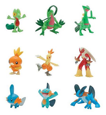 Pokemon - 3rd Generation Starters Evolutions - Figures 9-Pack