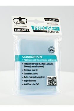 Ultimate Guard Precise-Fit sleeves (64x89mm lommer) Standard Size transparent (gennemsigtig) (100 lommer) (Perfect Fit)