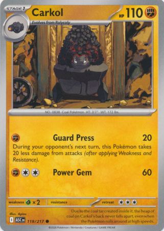 Carkoal (Pokemon Mega Evolution: Ascended Heroes)