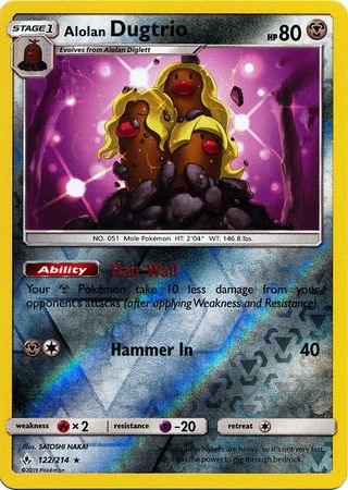Alolan Dugtrio (Pokemon Sun & Moon: Unbroken Bonds) (Reverse Foil)
