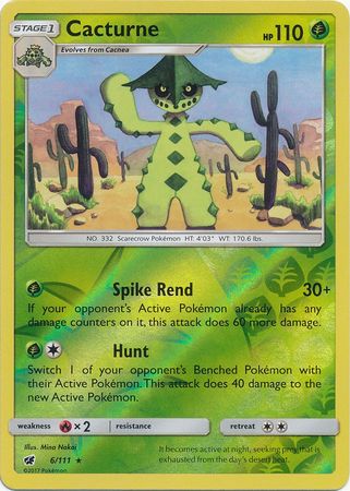 Cacturne (Pokemon Sun & Moon Crimson Invasion Reverse Holo)