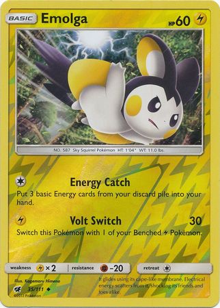 Emolga (Pokemon Sun & Moon Crimson Invasion Reverse Holo)