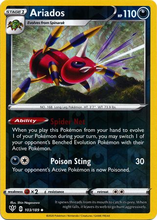 Ariados - Reverse Foil (Pokemon Sword & Shield: Darkness Ablaze)