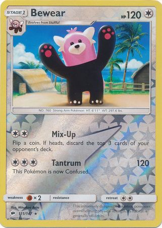 Bewear (Pokemon Sun & Moon Burning Shadows) - Reverse Holo