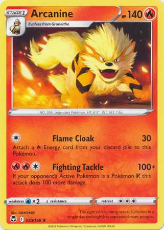 Arcanine (Pokemon Sword & Shield: Silver Tempest)