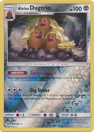 Alolan Dugtrio - Reverse Foil (Pokemon Sun & Moon Base Set)