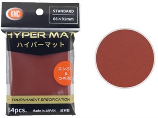 64 lommer! KMC - Hyper Mat Red - Standard Sleeves (66x91mm)