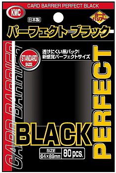 80 lommer - KMC Perfect Black - Dobbelt beskyttelse! - Perfect Size Card Barrier Sleeves (64x89mm)
