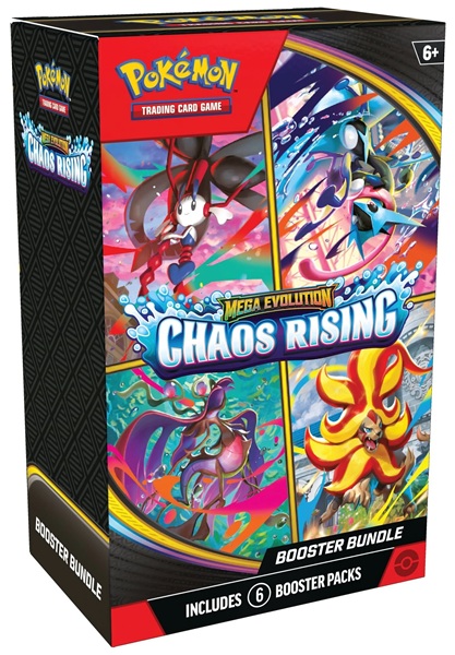 Pokemon Booster Pakke - ME04 - Mega Evolution: Chaos Rising Booster Pack Bundle (Box med 6 Boosters)