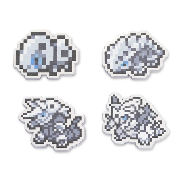 Pokémon - Aron, Lairon, Aggron & Mega Aggron - Pokémon Center Pixel Pin Badge 4-Pack