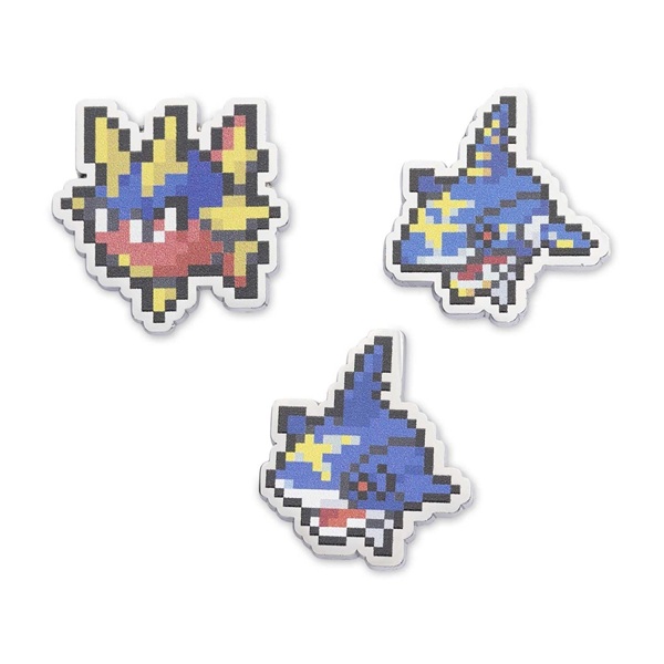 Pokémon - Carvanha, Sharpedo & Mega Sharpedo - Pokémon Center Pixel Pin Badge 3-Pack