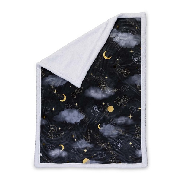 Pokémon - Jirachi Sleep: Black Faux Shearling - Pokémon Center Throw Blanket