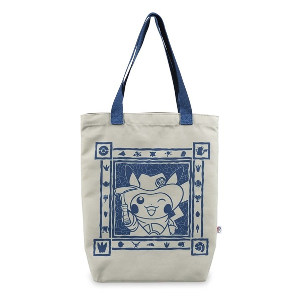 Pokémon Fossil Museum: Excavator Pikachu & Compass Logo - Pokémon Center Tote Bag