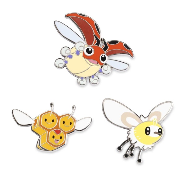 Pokémon - Ledyba, Combee & Cutiefly - Pokémon Center Pin Badge 3-Pack