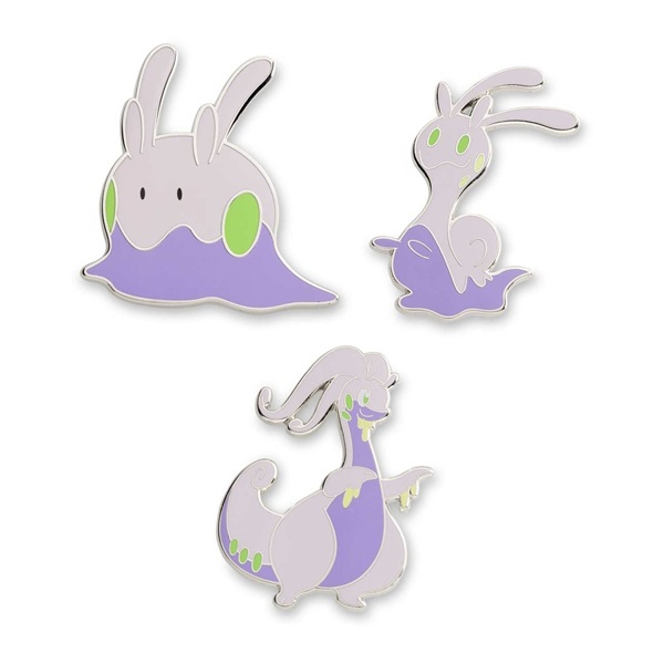Pokémon - Goomy, Sliggoo & Goodra - Pokémon Center Pin Badge 3-Pack
