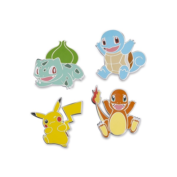 Pokémon - Bulbasaur, Charmander, Squirtle & Pikachu - Pokémon Center Pin Badge 4-Pack