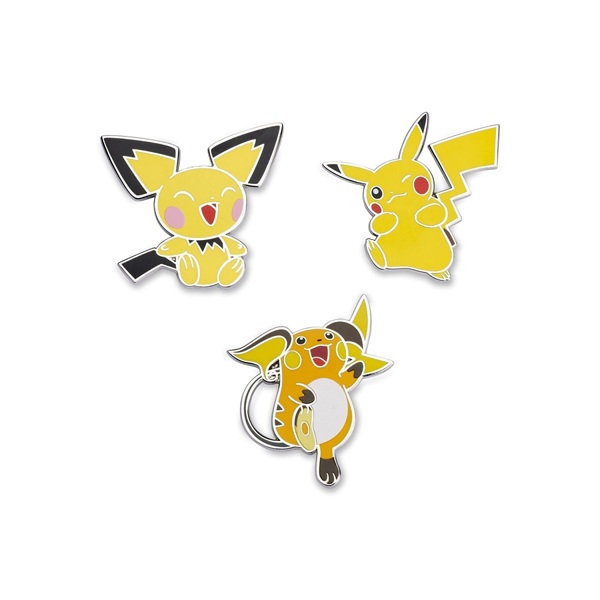 Pokémon - Pichu, Pikachu & Raichu - Pokémon Center Pin Badge 3-Pack