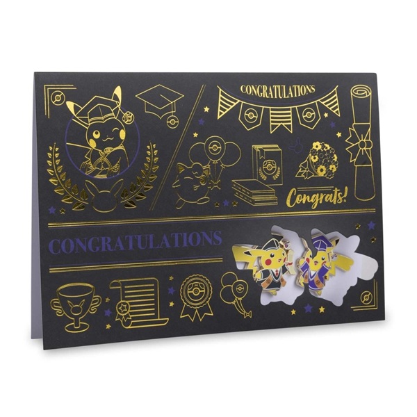 Pokémon - Graduation Pikachu - Pokémon Center Pin & Greeting Card