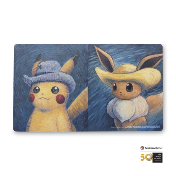 Pokemon Spillemåtte (Playmat) - Pokémon Center x Van Gogh Museum: Pikachu & Eevee Inspired By Vincent's Self-Portraits