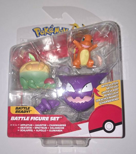 Pokémon Battle Mini Figures 3-Pack - Appletun, Haunter & Charmander - 5-8cm