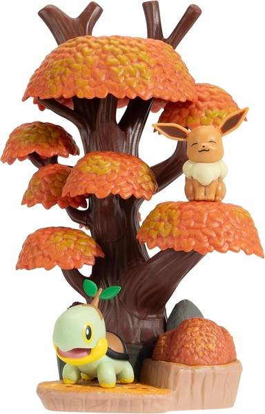 Pokémon: Autumn Forest Environment - Eevee & Turtwig Battle Figure
