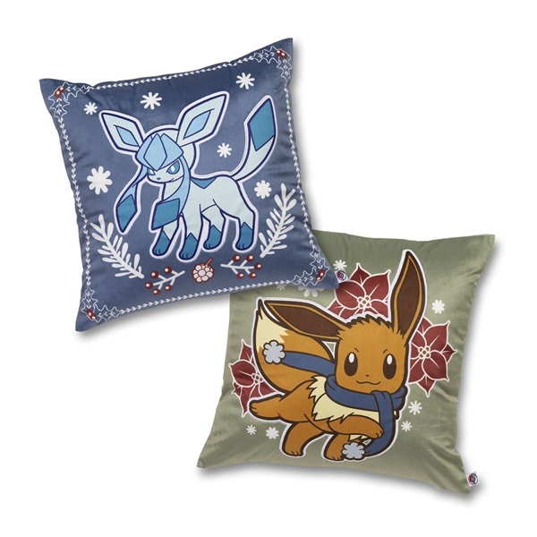 Pokémon - Eevee & Glaceon - Pokémon Center Holiday Throw Pillow Case Bundle