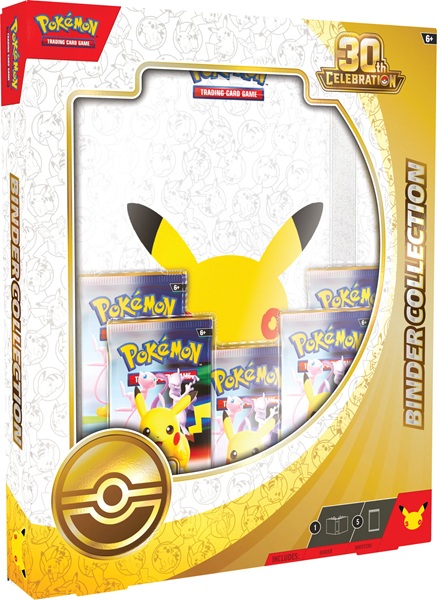 Pokemon Mega Evolution: 30th Celebration - Binder Collection (5 Boosters + 9-Pocket Mappe, Holder 360+ Kort)