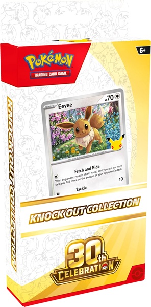 Pokemon Box: Knock Out Collection - Mega Evolution: 30th Celebration (Eevee) - 2 Boosters, Promokort & Mønt!