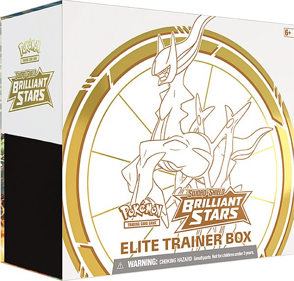 Pokemon Sword & Shield: Brilliant Stars Elite Trainer Box (Arceus) - Boks med 8 Boosters & Tilbehør