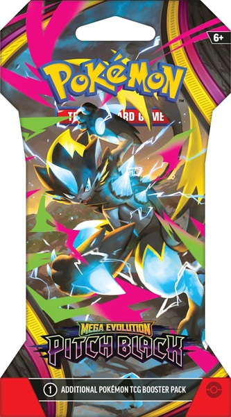 Pokemon Booster Pakke - ME05 - Mega Evolution: Pitch Black Sleeved Booster Pack ("Cardboard / Pap Blister")