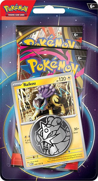 Pokemon Blister Pack - 2-Pack Raikou Blister (Slim): 2 Booster Pakker + Promo & Pokemon Mønt