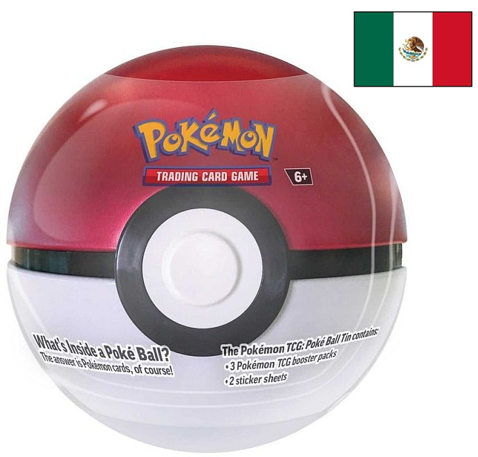Pokemon Tin Kasse <b>LATINAMERIKANSK SPANSK/LATAM SPANISH</b> - Poke Ball (Pokeball) Tin: Poke Ball (2025) (3 Boosters + Stickers)