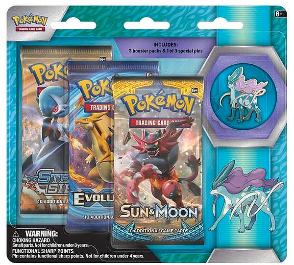 Pokemon Blister Pack - Legendary Beasts Collector Pin Blister Pack: Suicune - 3 Booster Pakker + Pin