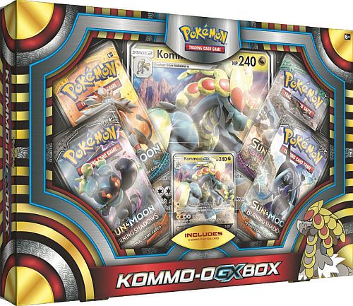 Pokemon  GX Box: Kommo-o-GX - 4 Boosters, Promo & Oversize kort