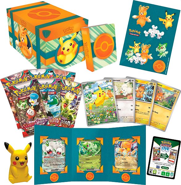 Pokemon Collector's Chest Box 2024 Spring: Paldea Adventure Chest - 6 Boosters, 7 Promokort, Mini-Album og mere!