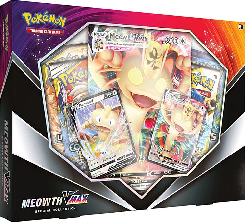 Pokemon  V Box: Meowth VMAX Special Collection - 4 Boosters, 2 V-Promos & Oversize V-Promo