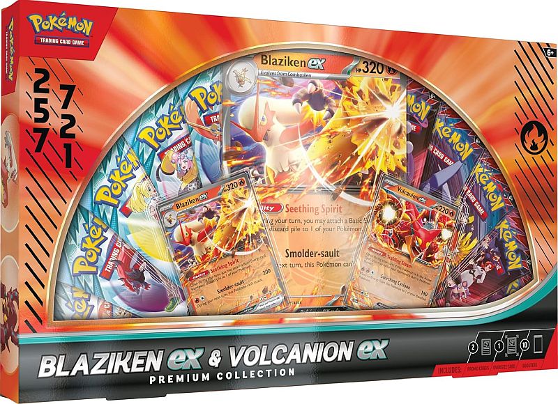 Pokemon  ex Box: Blaziken ex & Volcanion ex Premium Collection (2025) (10 Boosters)