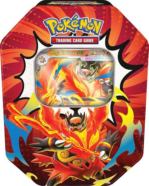 Pokemon Tin Kasse - 2026 Summer: Mega Emboar ex - Mega Evolution: Ascended Heroes Collector's Tin Box (4 Boosters)