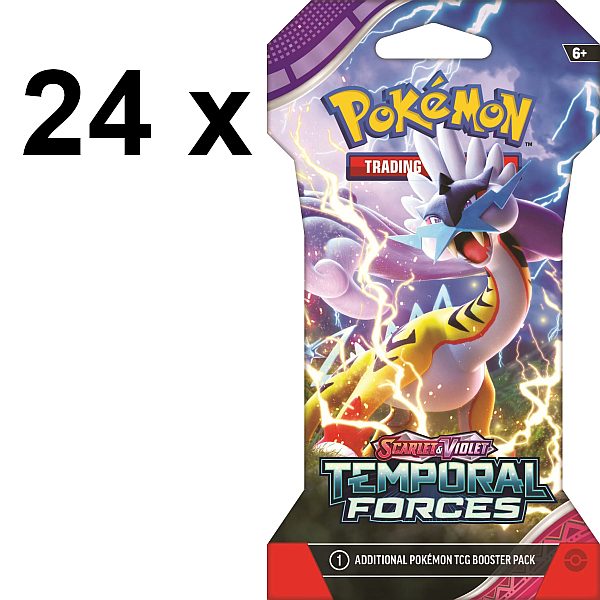 Pokemon Display/Inner Case (Booster Box) - SV05 - Scarlet & Violet: Temporal Forces Sleeved Boosters (24 x "Cardboard / Pap Blister Packs")