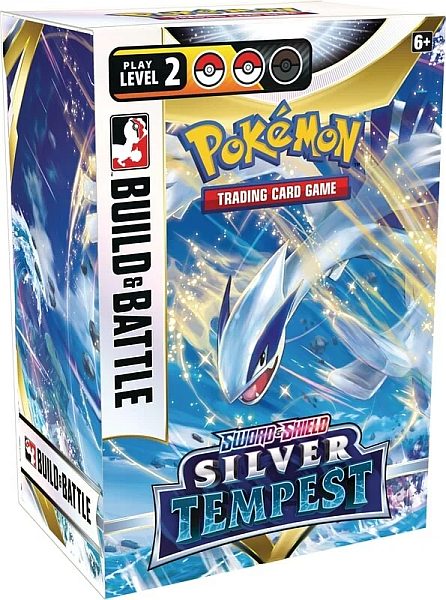 Pokemon Sword & Shield: Silver Tempest - Build & Battle Kit (Prerelease Box) - Promokort, 4 Boosters og mere!