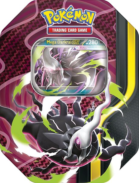 Pokemon Tin Kasse - 2026 Wave 3 Fall: Mega Darkrai ex - Mega Forces Collector's Tin Box (4 Boosters)