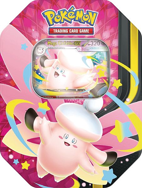 Pokemon Tin Kasse - 2026 Wave 2 Summer: Mega Clefable ex - Mega Moonlit Collector's Tin Box (4 Boosters)