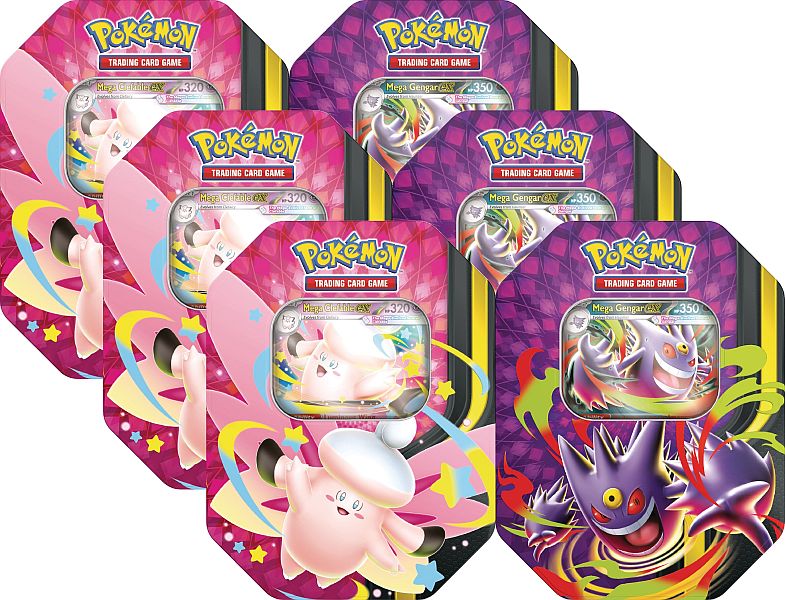 Pokemon Tin Kasse - 2026 Wave 2 Summer - Mega Moonlit Collector's Tin Display/Case (Mega Clefable ex & Mega Gengar ex) (6 Boxes)
