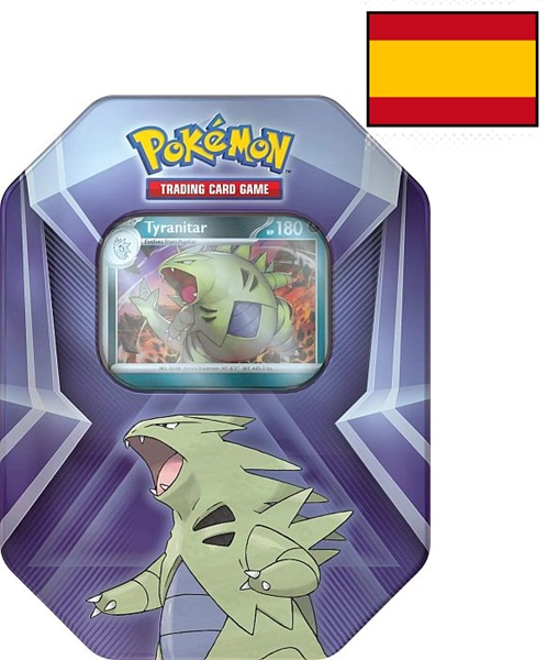 Pokemon Tin Kasse <b>SPANSK/SPANISH</b> - 2024: Tyranitar (Larvitar, Pupitar) - Triple Whammy Collector's Tin Box (3 Boosters)