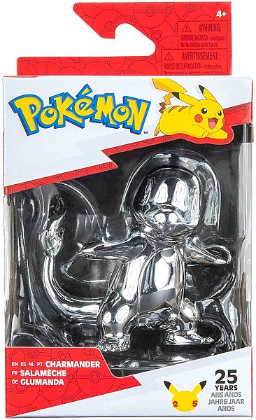 Pokemon - Charmander (25th Anniversary Silver) Figure 7.5cm *Top Kvalitet*