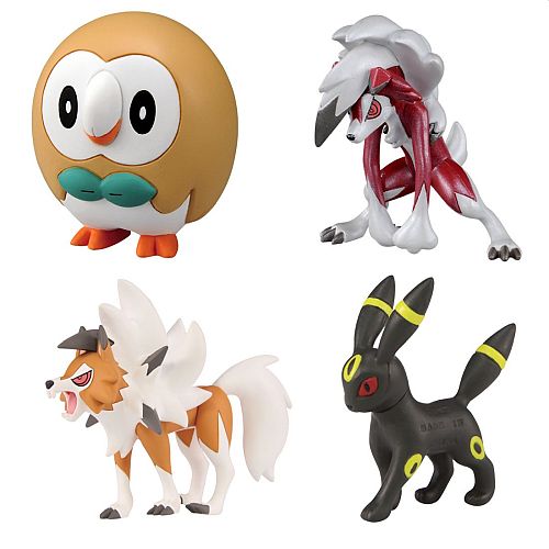 Pokemon - Ash Ketchum VS Gladion Figures - Rowlet, Lycanroc (Midnight), Lycanroc (Dusk), Umbreon 4-Pack