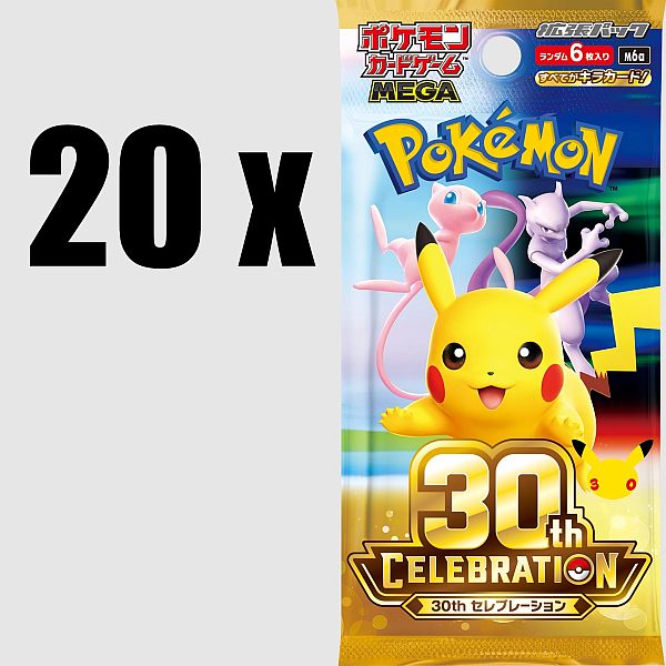 Pokemon Display (Booster Box) - MEGA M6a: Expansion Pack - 30th Celebration *JAPANSK* - 20 Boosters